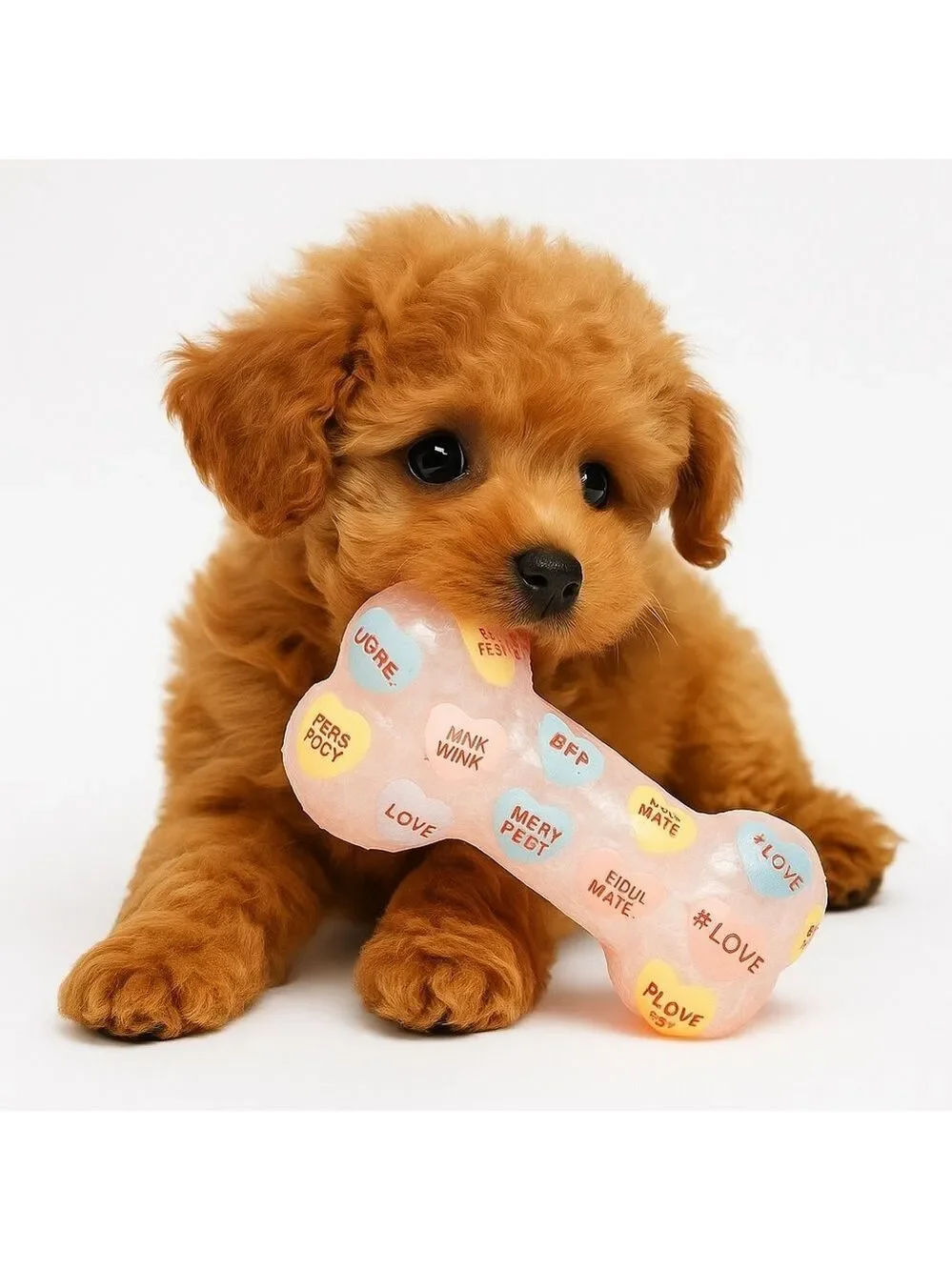 European Home Designs Squeaky Bone Dog Toy Rose Scented